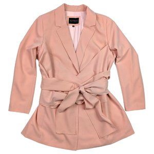 NWT Eloquii Long Tie Waist Blazer in RARE Rose Cloud Pink, Womens Plus Size 16